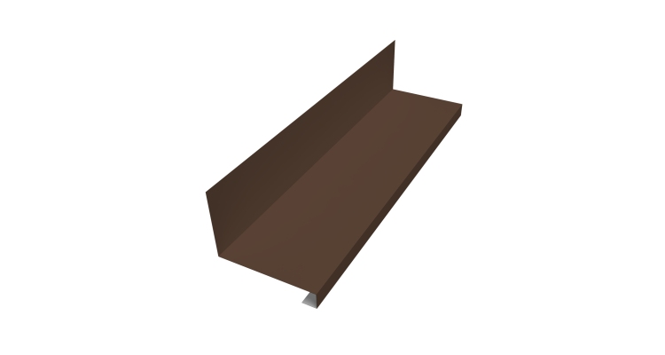 Планка примыкание нижнее к трубе фальц Grand Line 0,5 Velur X RAL 8017 шоколад (2м)