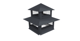 Дымник на трубу двойной с сеткой 800х530мм 0,45 PE с пленкой RAL 7024 мокрый асфальт