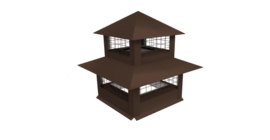 Дымник на трубу двойной с сеткой 1780х530мм 0,45 PE с пленкой RAL 8017 шоколад