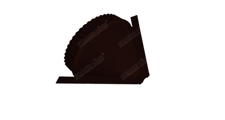 Заглушка конусная для малого полукруглого конька 0,45 PE RR 32 темно-коричневый