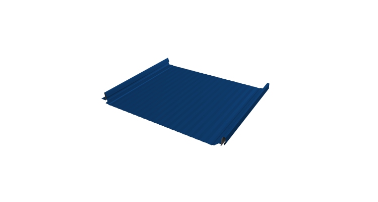 Кликфальц Pro Gofr Grand Line 0,45 PE с пленкой на замках RAL 5005 сигнальный синий