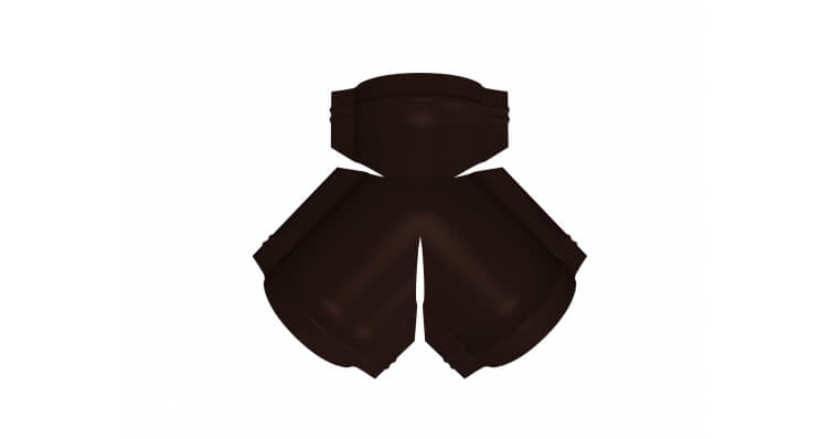 Тройник Y конька полукруглого 0,5 GreenCoat Pural BT с пленкой RR 887 шоколадно-коричневый (RAL 8017 шоколад)