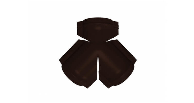 Тройник Y конька полукруглого 0,5 GreenCoat Pural BT, matt с пленкой RR 887 шоколадно-коричневый (RAL 8017 шоколад)