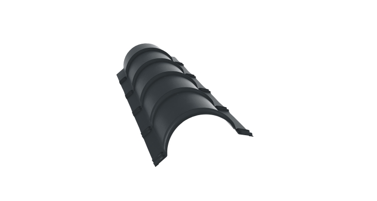 Планка малого конька полукруглого 0,5 Satin Matt TX RAL 7016 антрацитово-серый (1,97м)