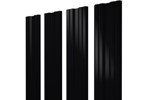 Штакетник Twin с прямым резом 0,5 PurPro RAL 9005 черный