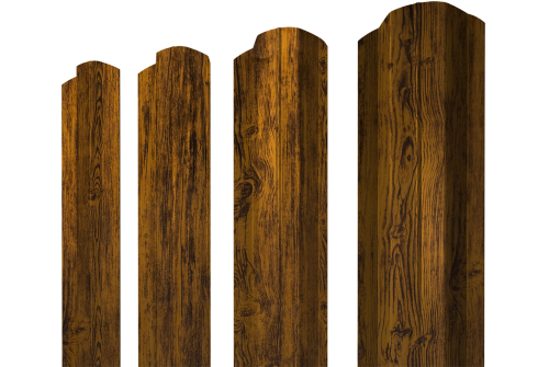 Штакетник М-образный B фигурный 0,45 Print-Double Premium Golden Wood Fresh