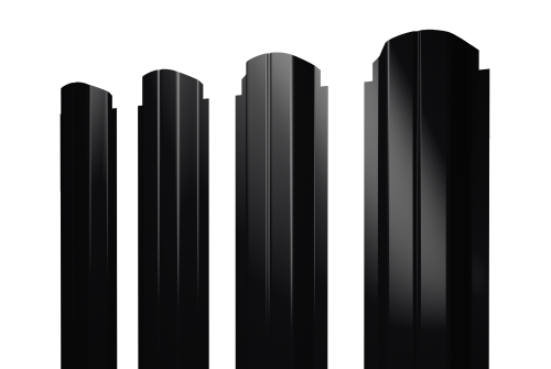 Штакетник П-образный А фигурный 0,5 Rooftop Бархат RAL 9005 черный