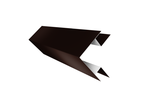 Планка угла внешнего сложного Блок-хаус new 0,5 Satin с пленкой RAL 8017 шоколад (3м)