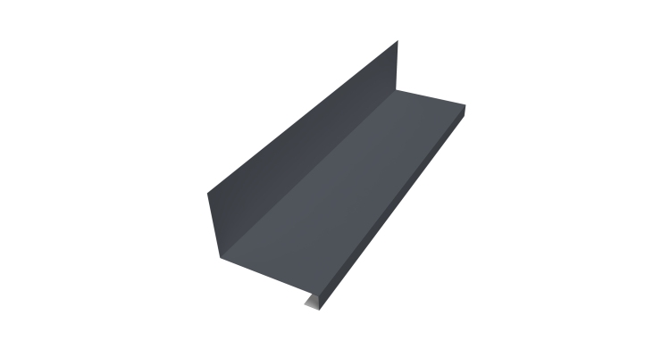 Планка примыкание нижнее к трубе для Кликфальц Pro Grand Line 0,5 Drap TX RAL 7024 мокрый асфальт (2м)