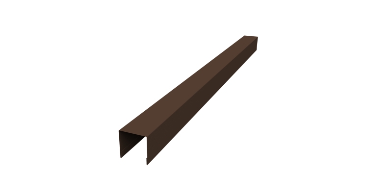 Планка вертикальная лицевая для забора жалюзи Palermo 0,5 Velur X RAL 8017 шоколад (2м)