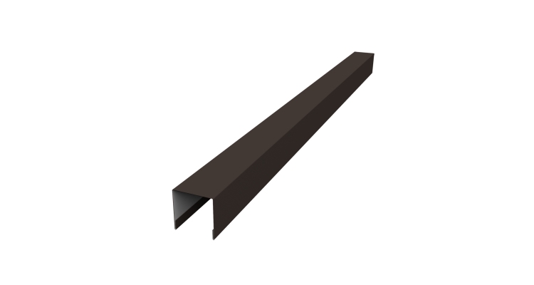 Планка вертикальная лицевая для забора жалюзи Palermo 0,5 Satin Matt TX RR 32 темно-коричневый (2,5м)