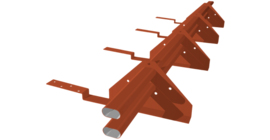 Снегозадержатель трубчатый для композитной черепицы Roman RAL 8004 (3м)