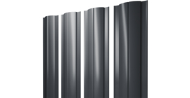 Штакетник Круглый с прямым резом 0,45 PE RAL 7024 мокрый асфальт