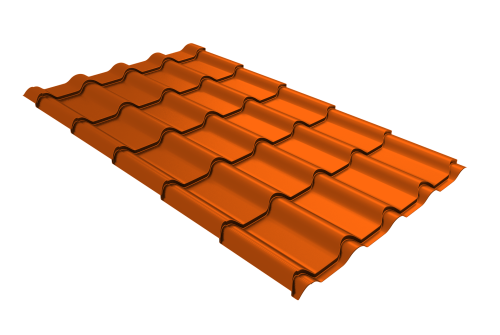 Профиль волновой камея 0,45 PE RAL 2004 оранжевый